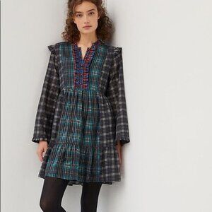 NWT Dhruv Kapoor Ariana Plaid Ruffle Dress